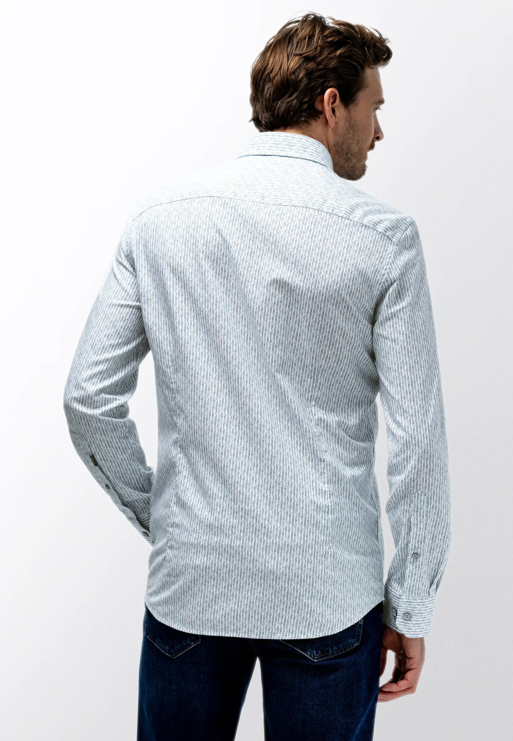 Gestreept poplin overhemd