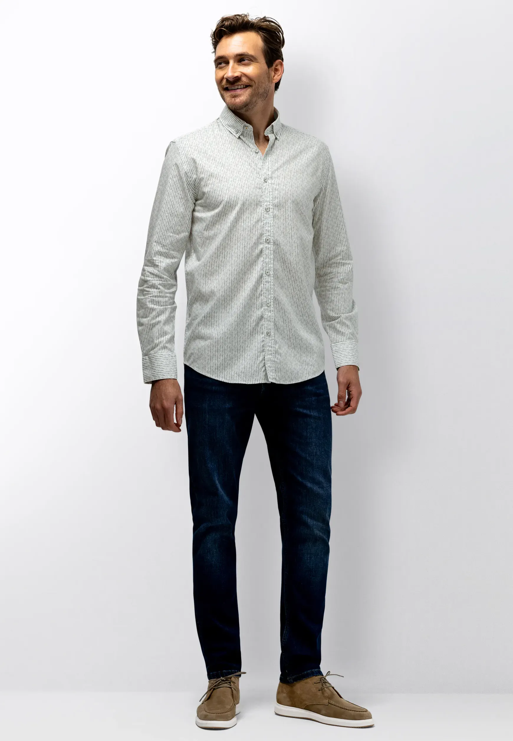 Gestreept poplin overhemd