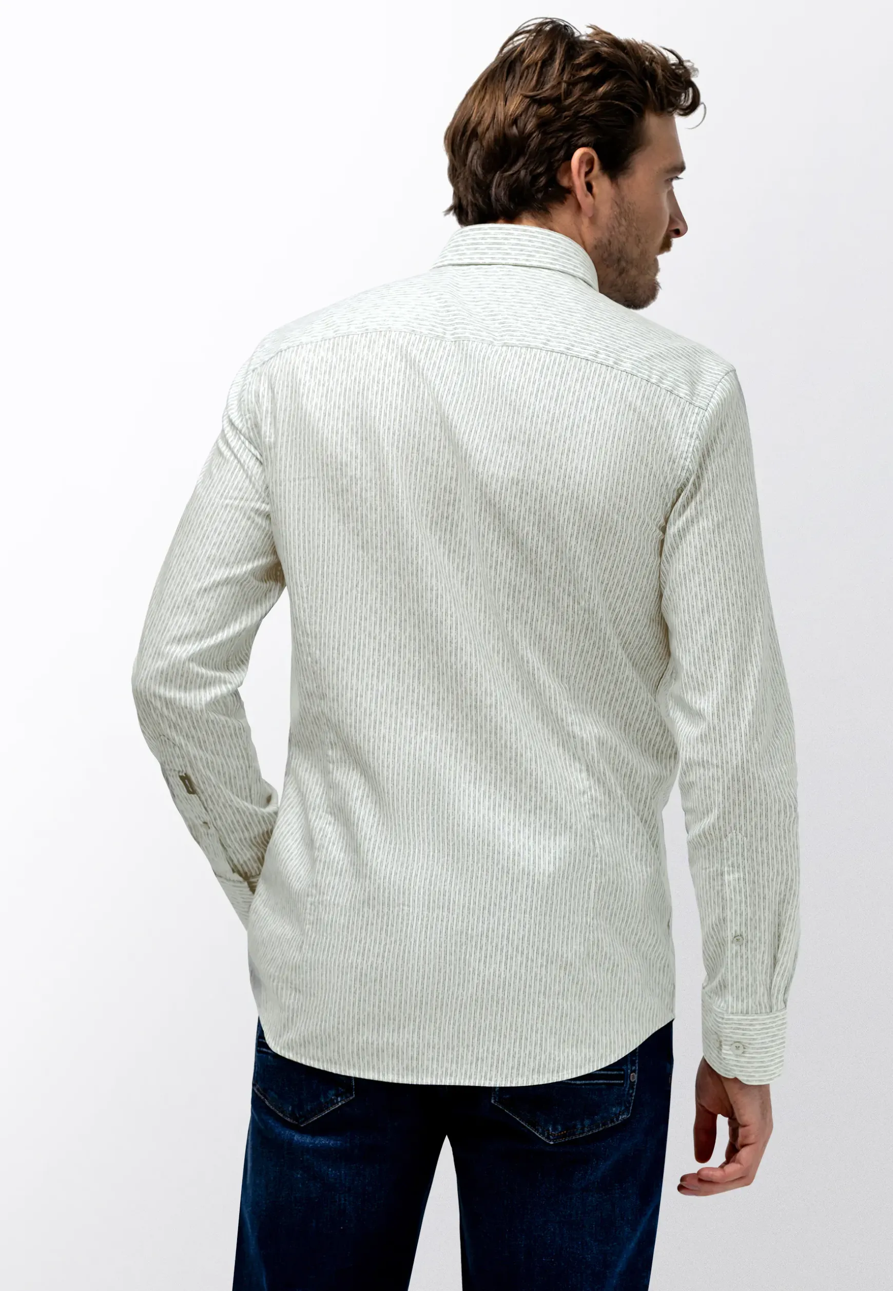 Gestreept poplin overhemd