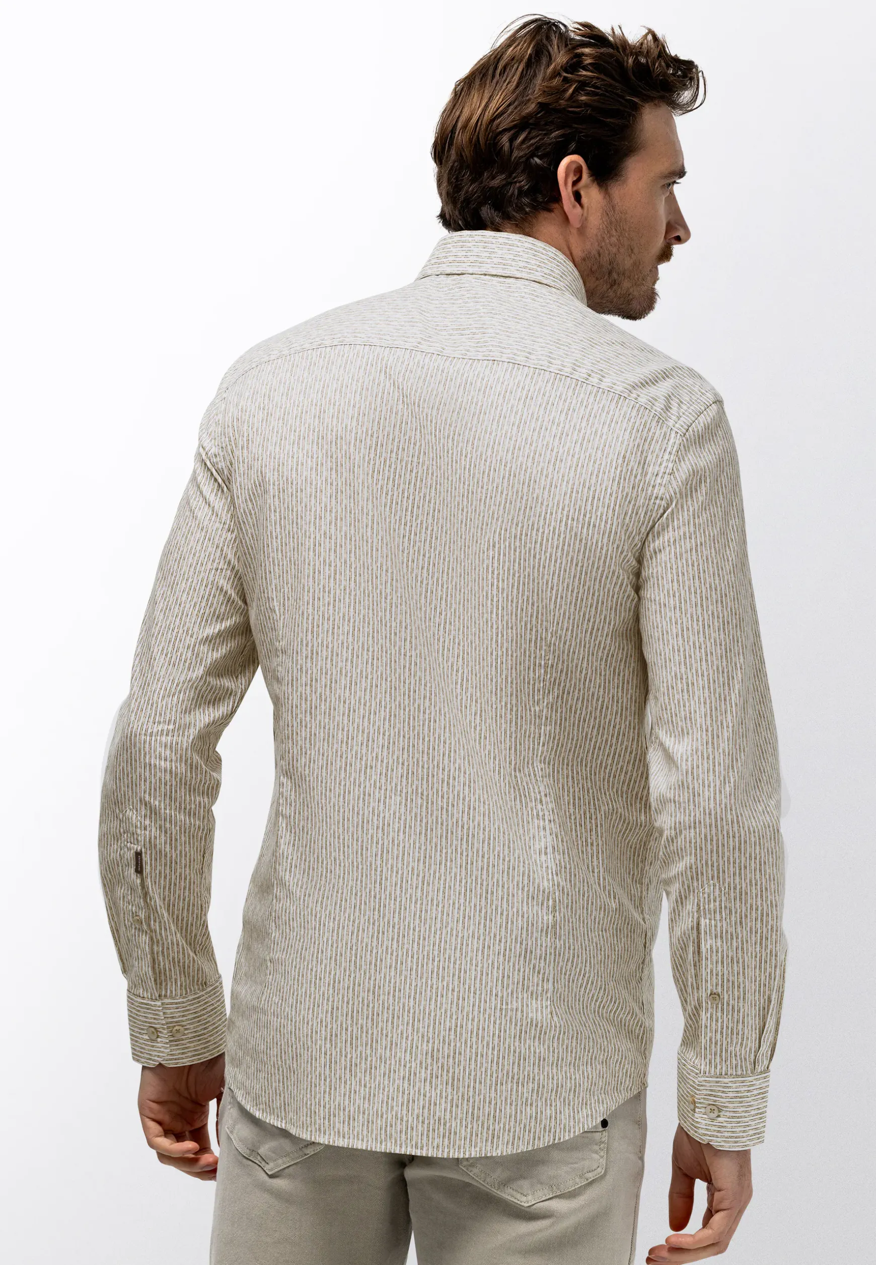 Gestreept poplin overhemd