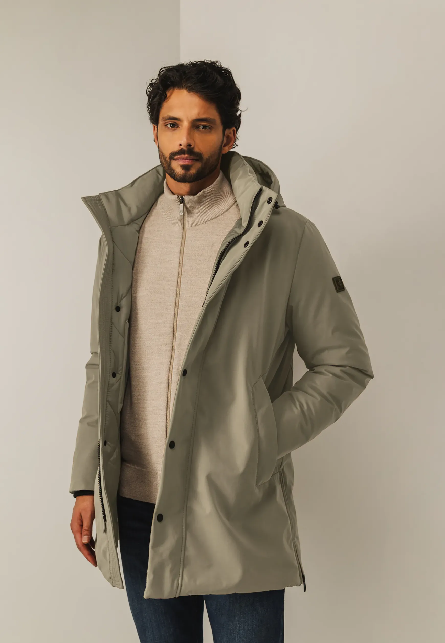 Gewatteerde parka met capuchon