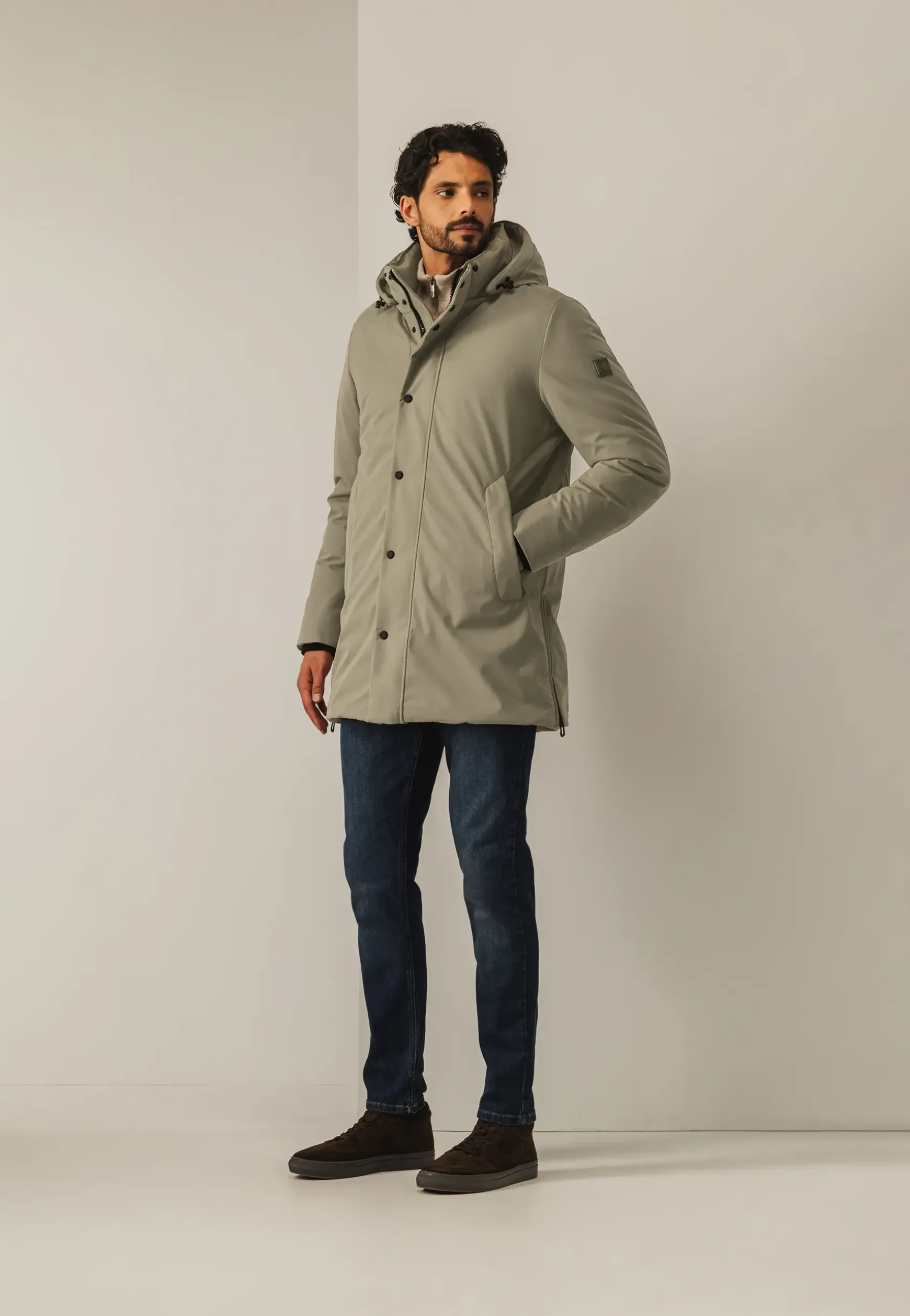 Gewatteerde parka met capuchon