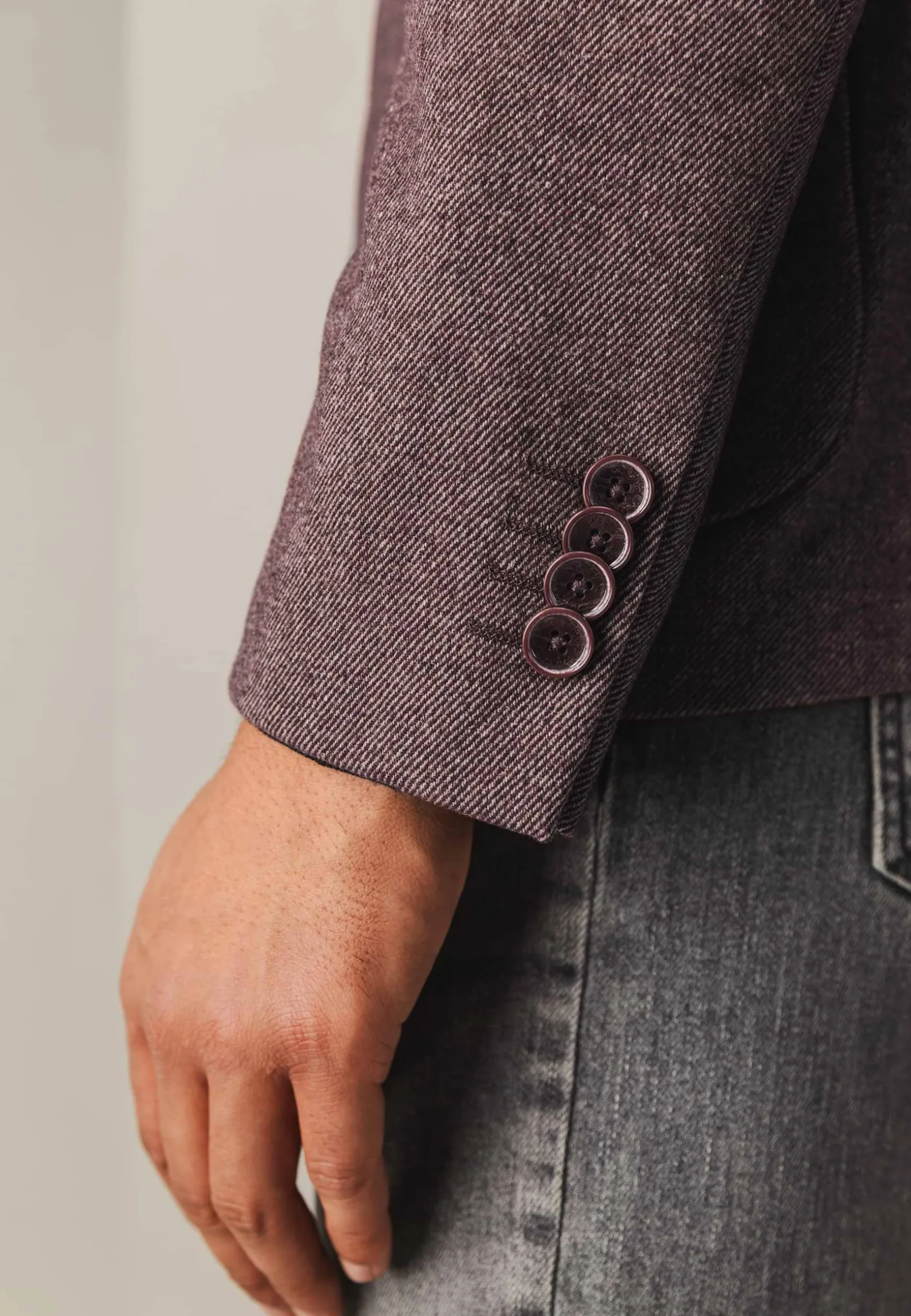 Halfgevoerde blazer met gemêleerd dessin