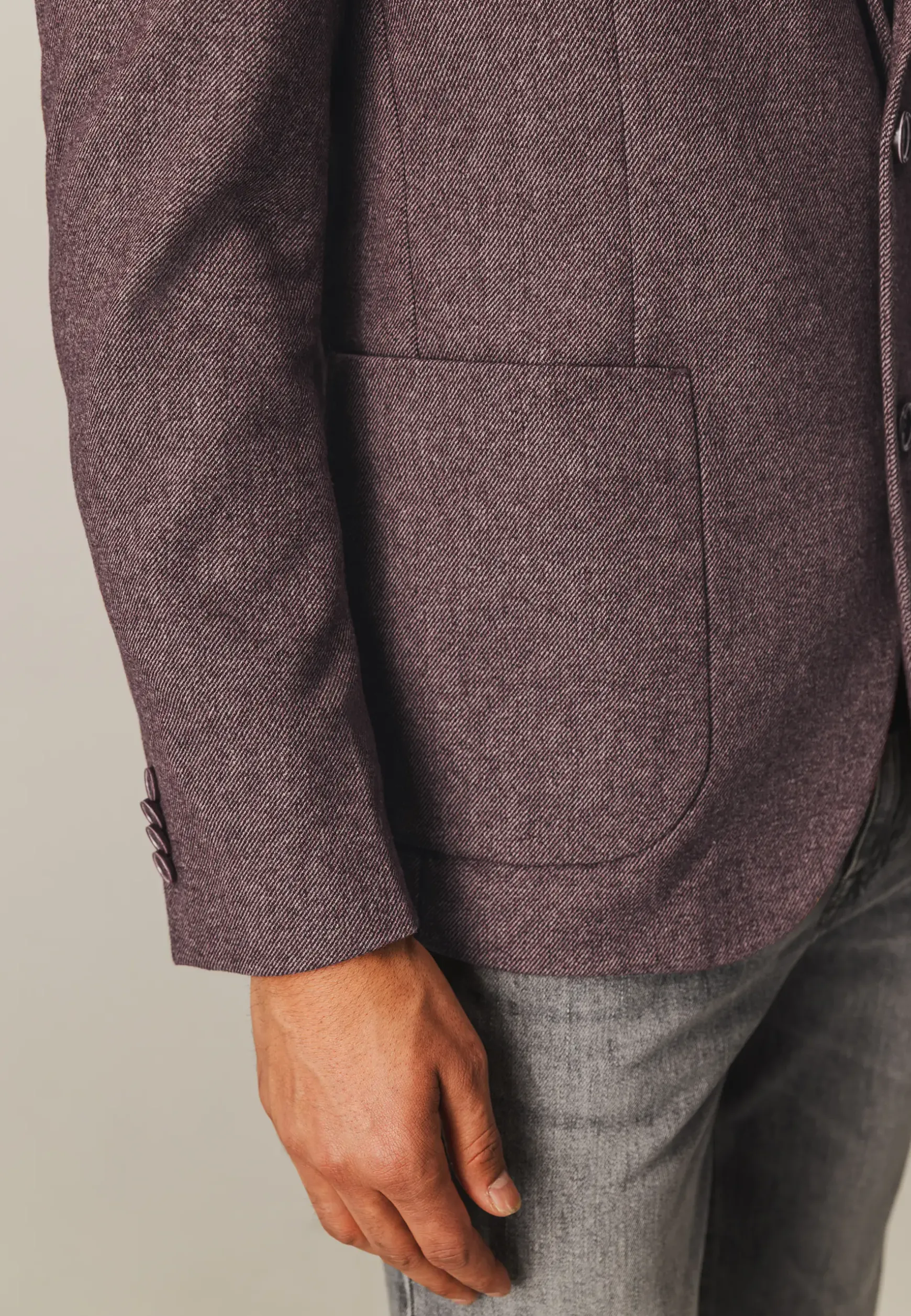 Halfgevoerde blazer met gemêleerd dessin