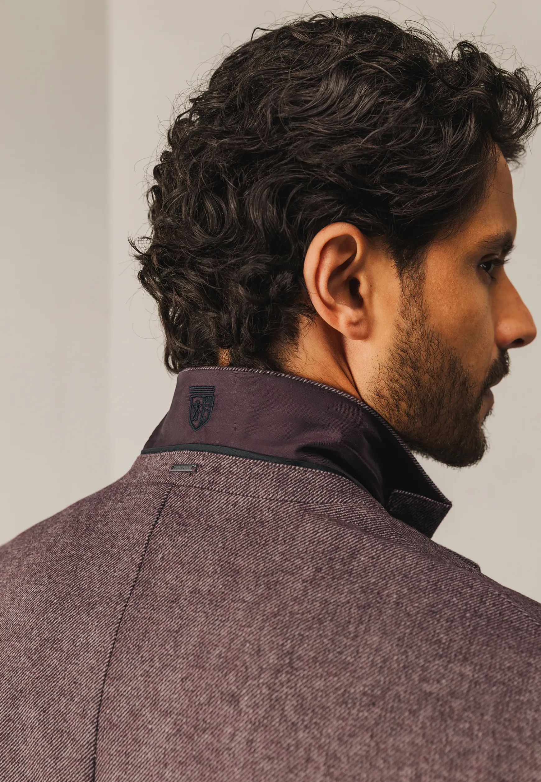 Halfgevoerde blazer met gemêleerd dessin
