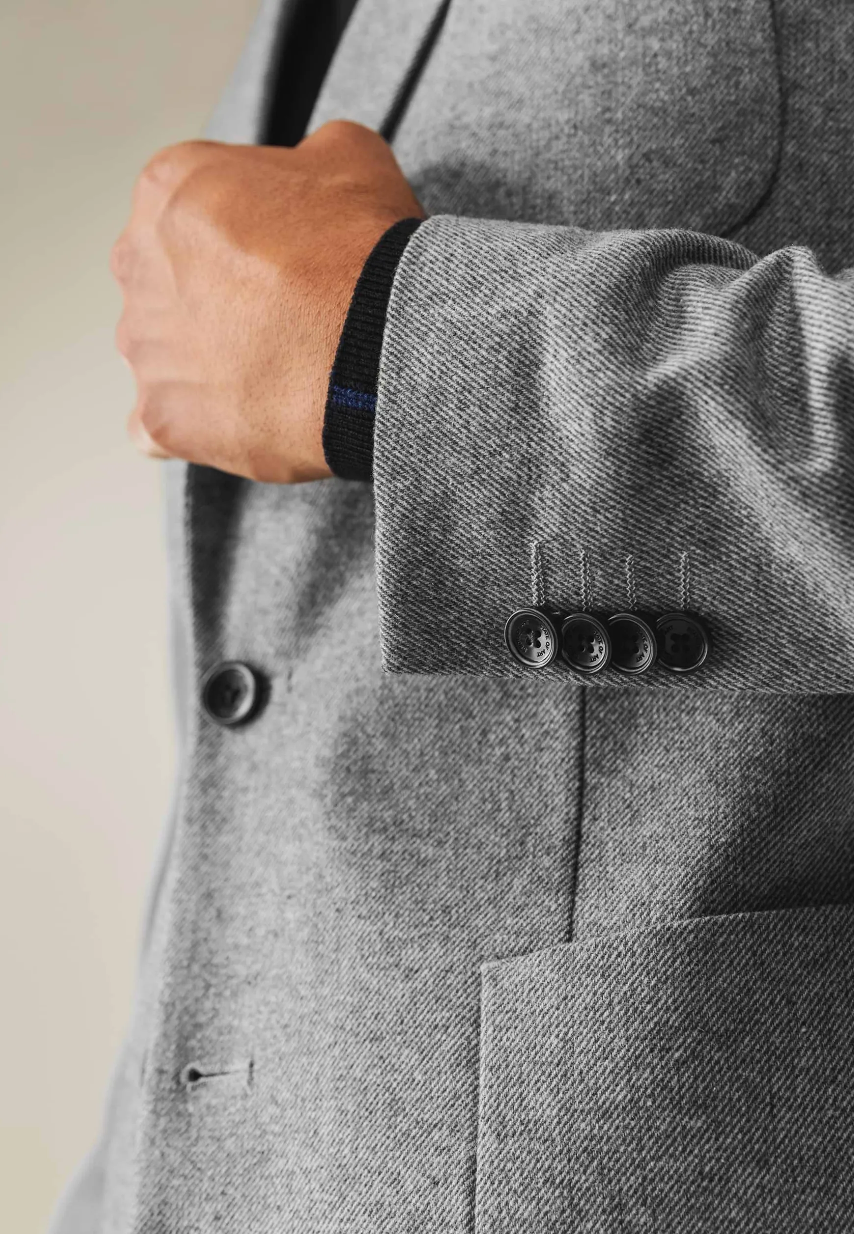 Halfgevoerde blazer met gemêleerd dessin