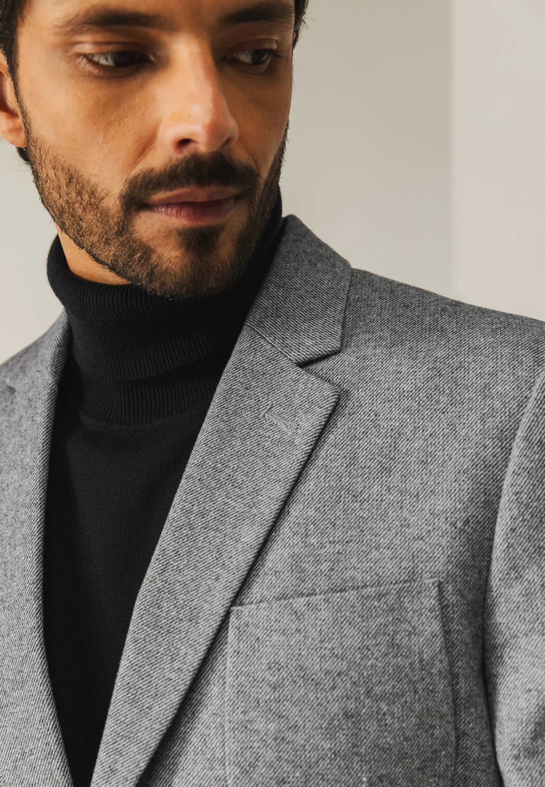 Halfgevoerde blazer met gemêleerd dessin