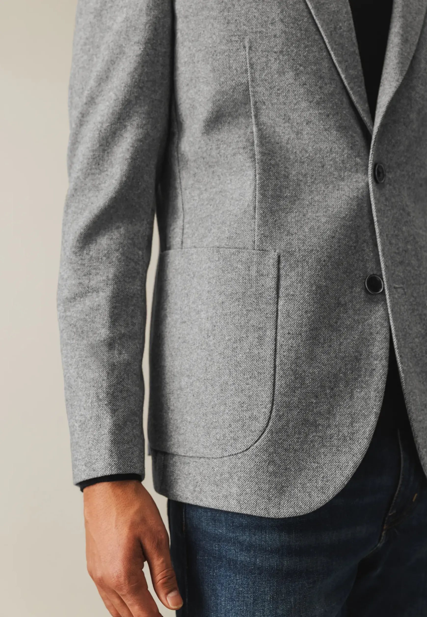 Halfgevoerde blazer met gemêleerd dessin