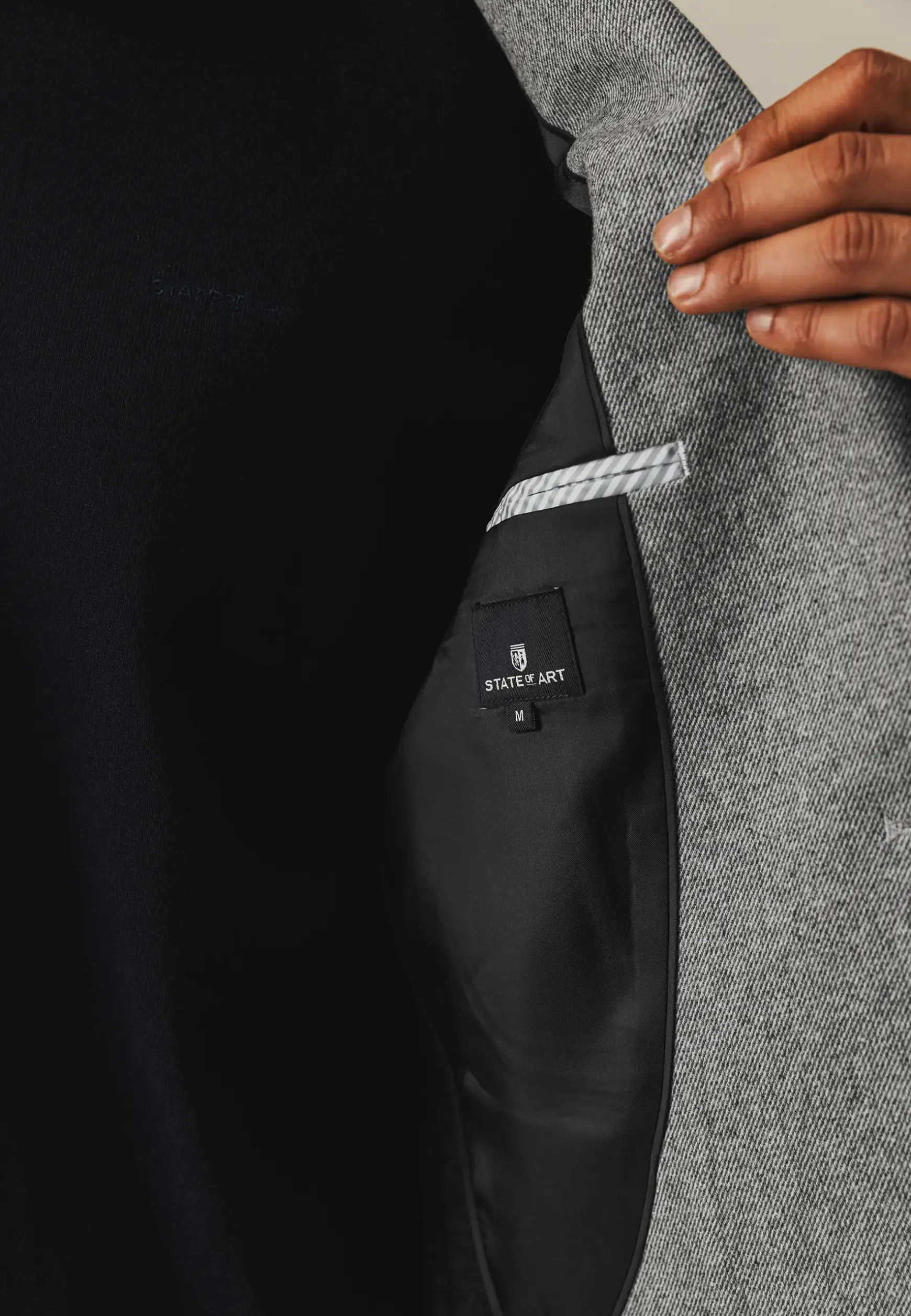 Halfgevoerde blazer met gemêleerd dessin