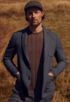Halfgevoerde blazer met gemêleerd dessin