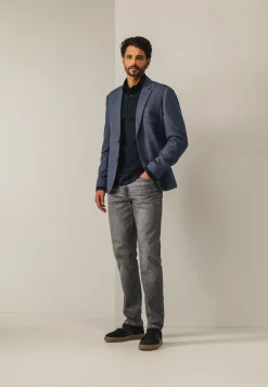 Halfgevoerde blazer met gemêleerd dessin