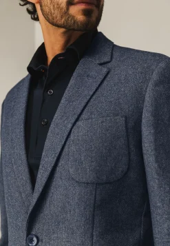 Halfgevoerde blazer met gemêleerd dessin