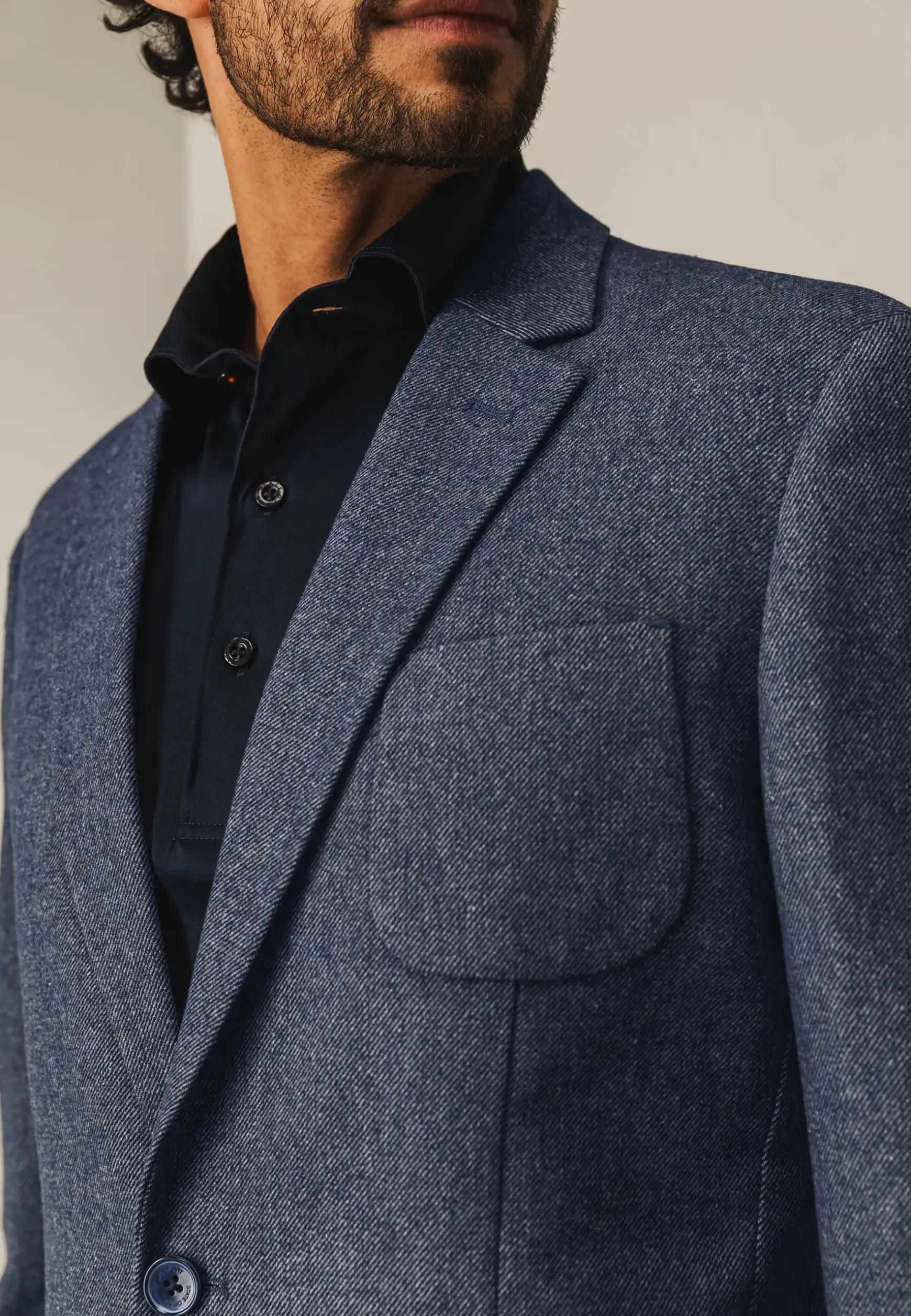 Halfgevoerde blazer met gemêleerd dessin