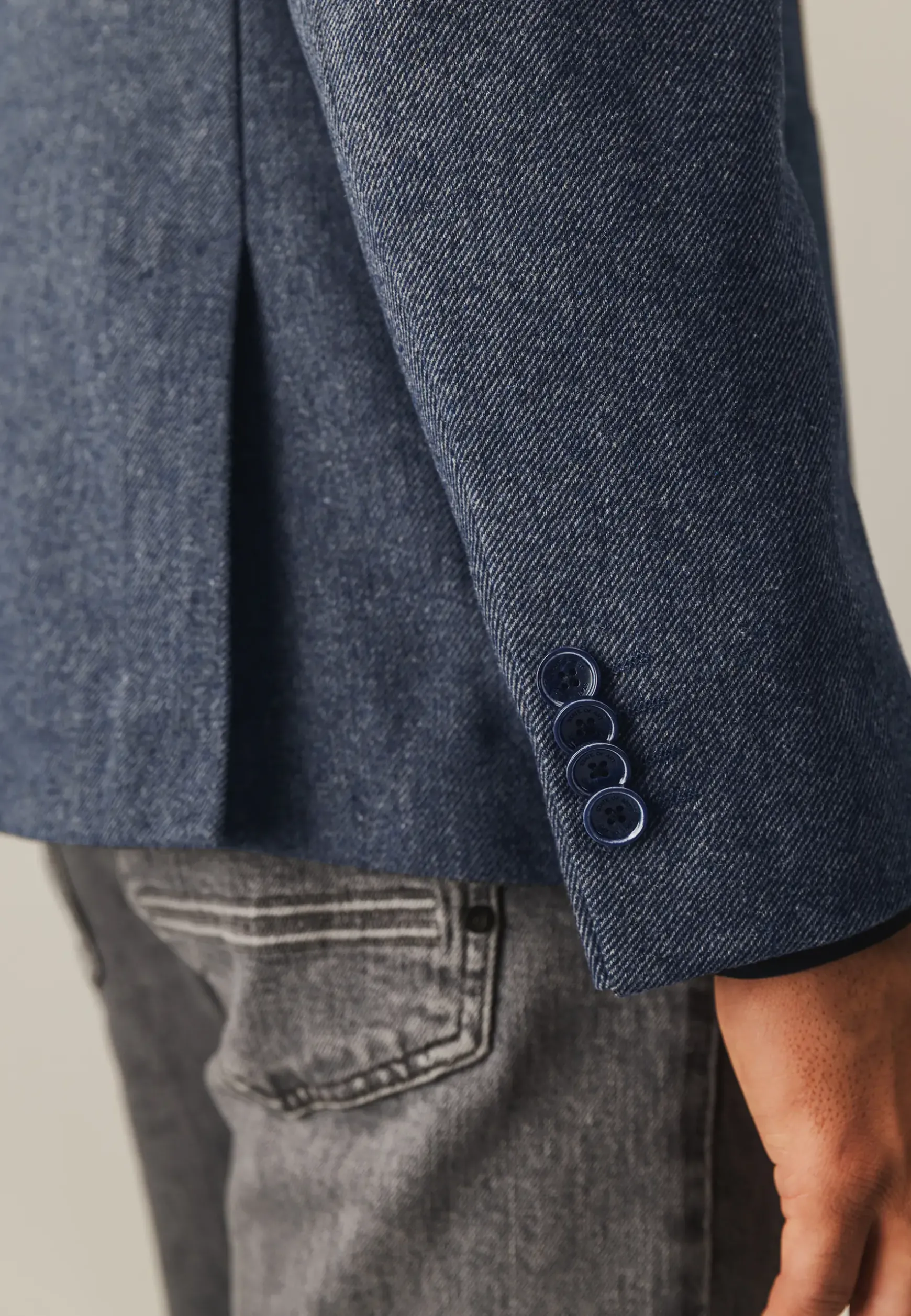 Halfgevoerde blazer met gemêleerd dessin