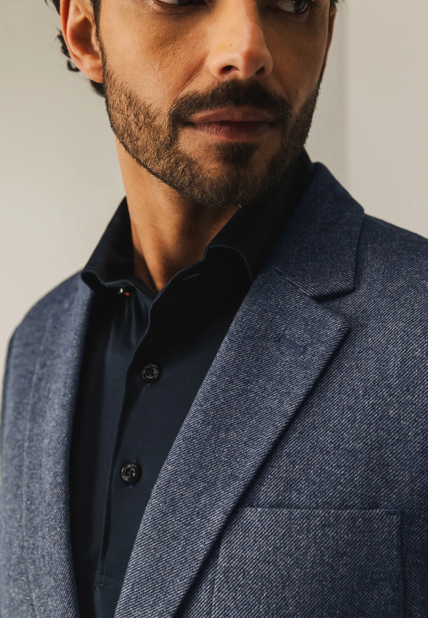 Halfgevoerde blazer met gemêleerd dessin