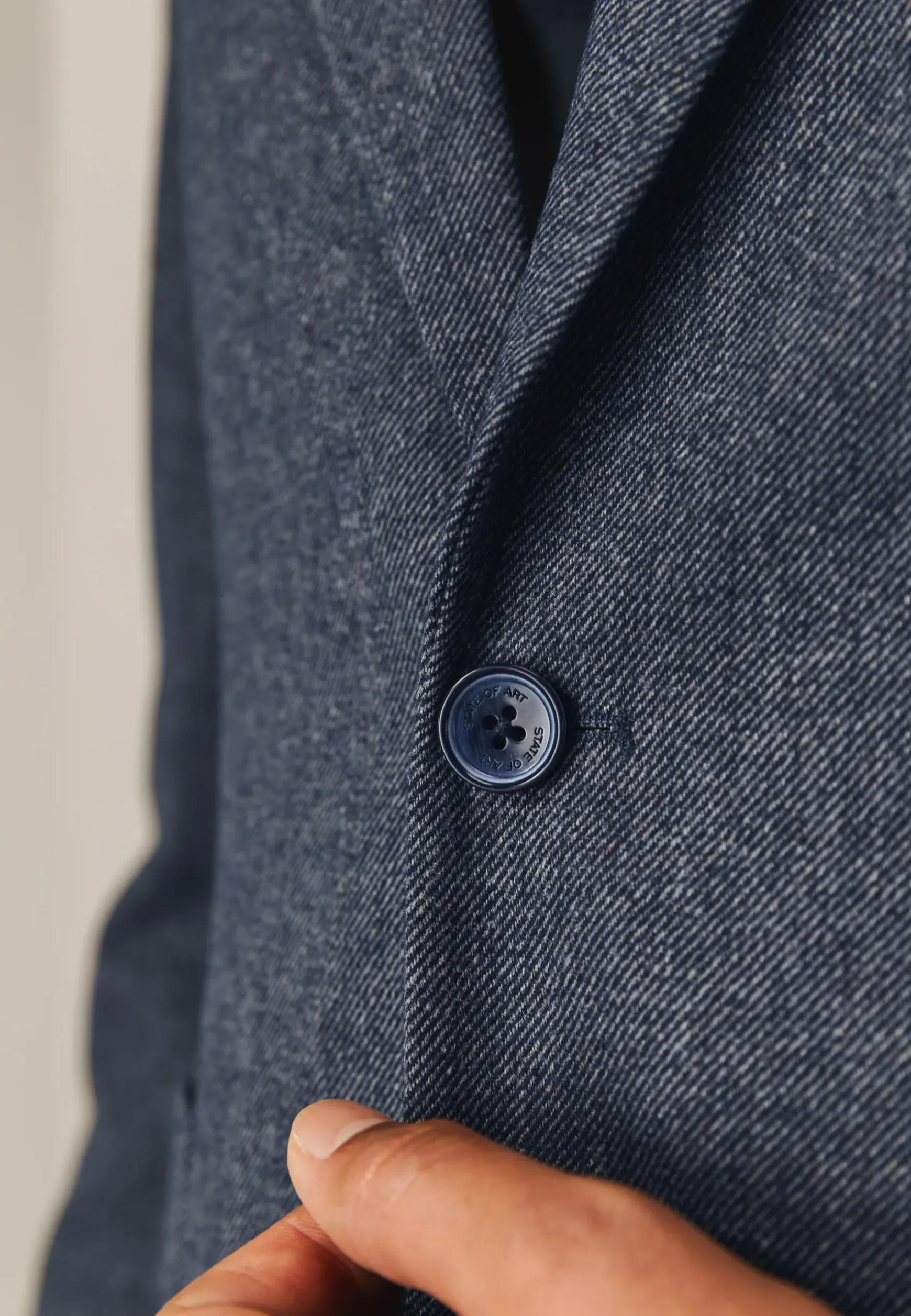 Halfgevoerde blazer met gemêleerd dessin