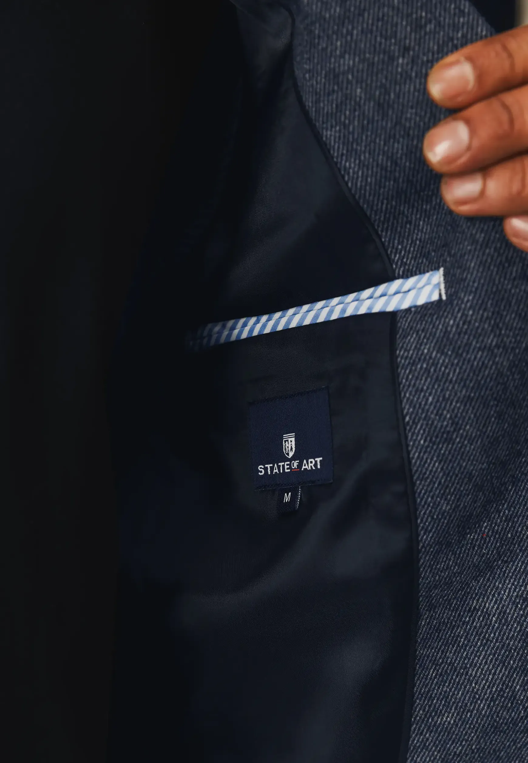 Halfgevoerde blazer met gemêleerd dessin