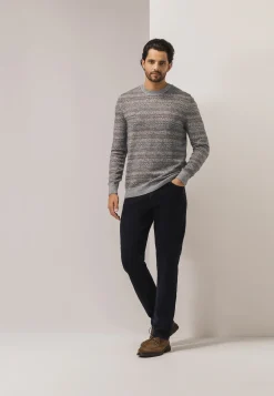 Jacquard trui met ronde hals