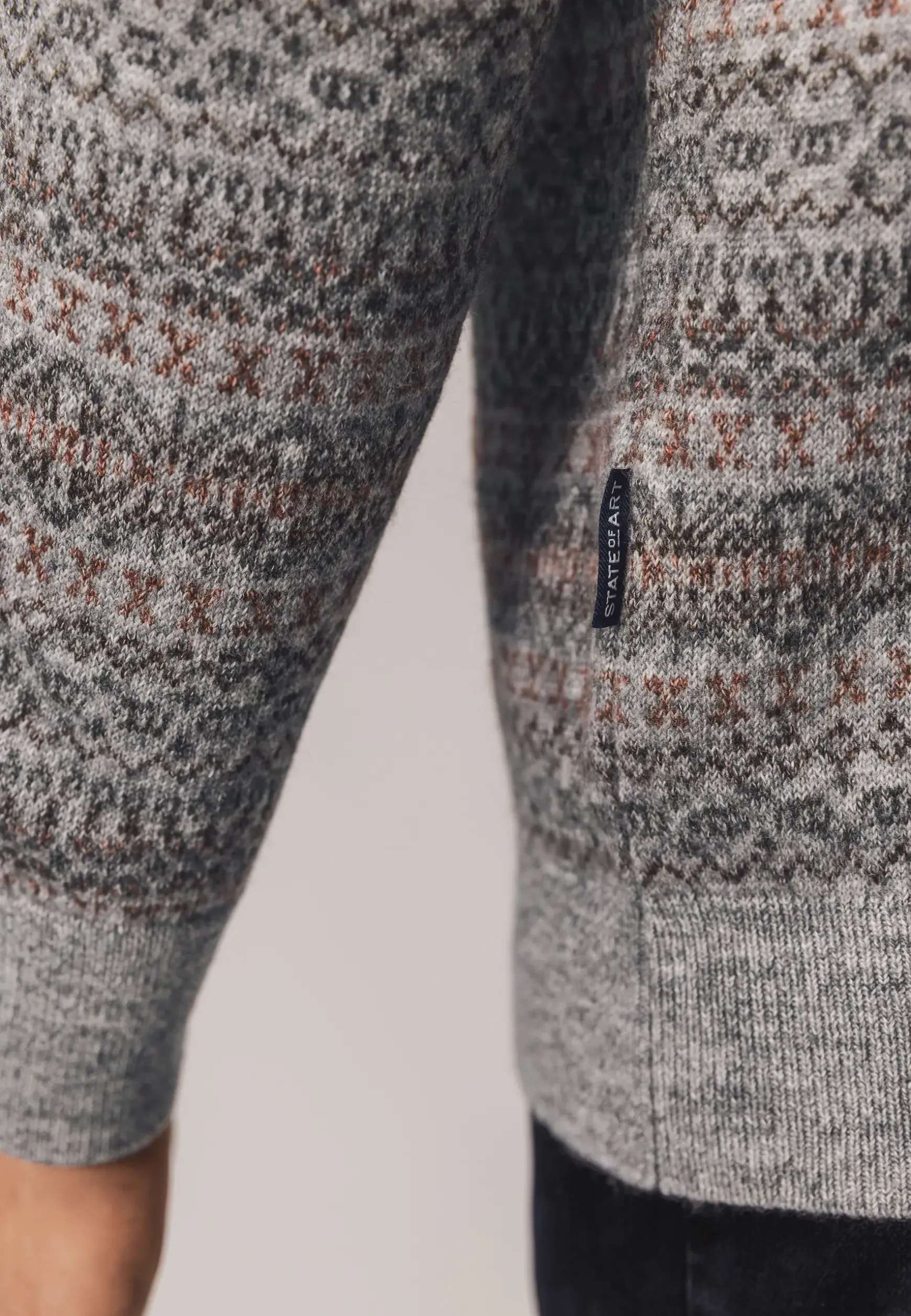Jacquard trui met ronde hals