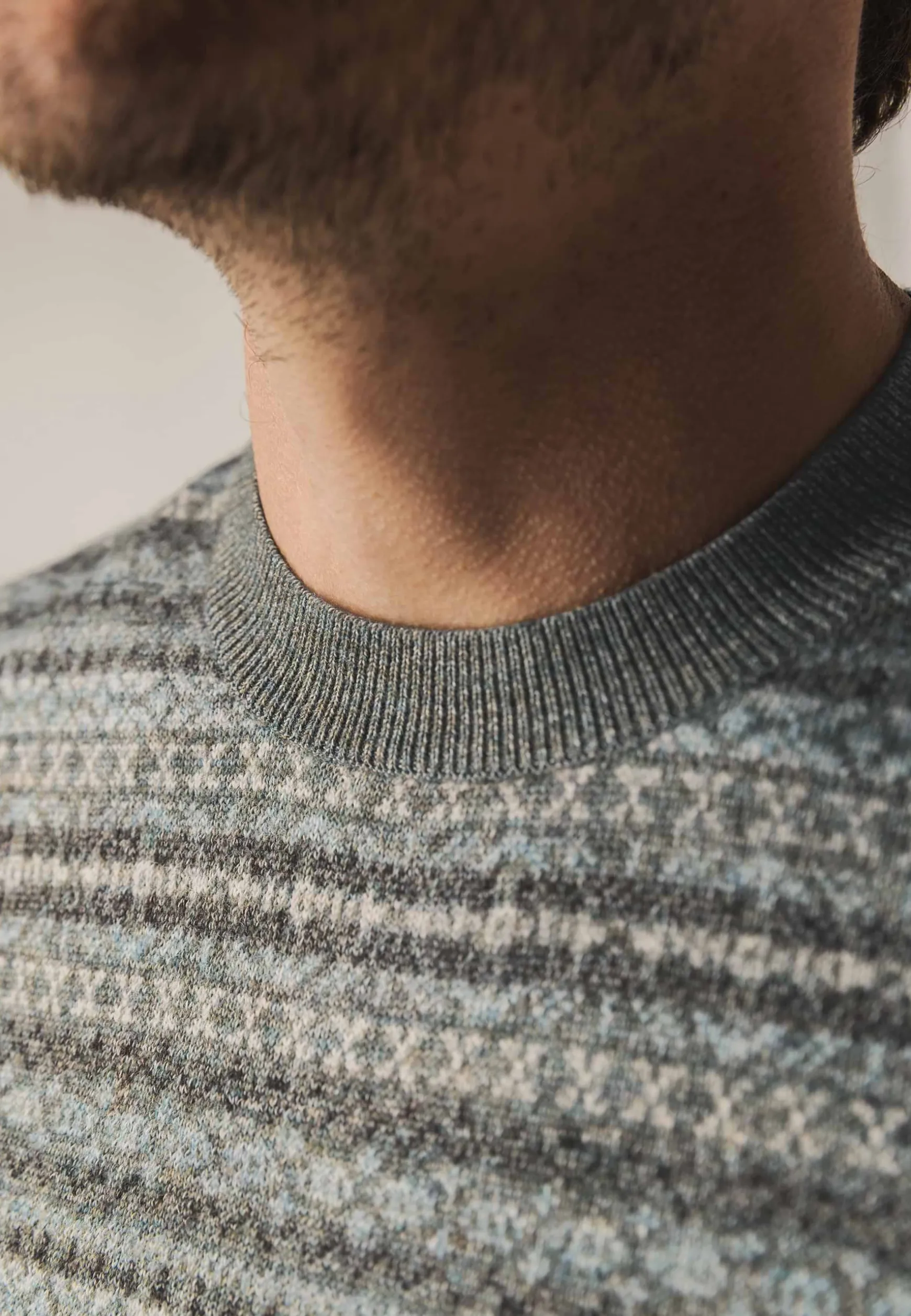 Jacquard trui met ronde hals