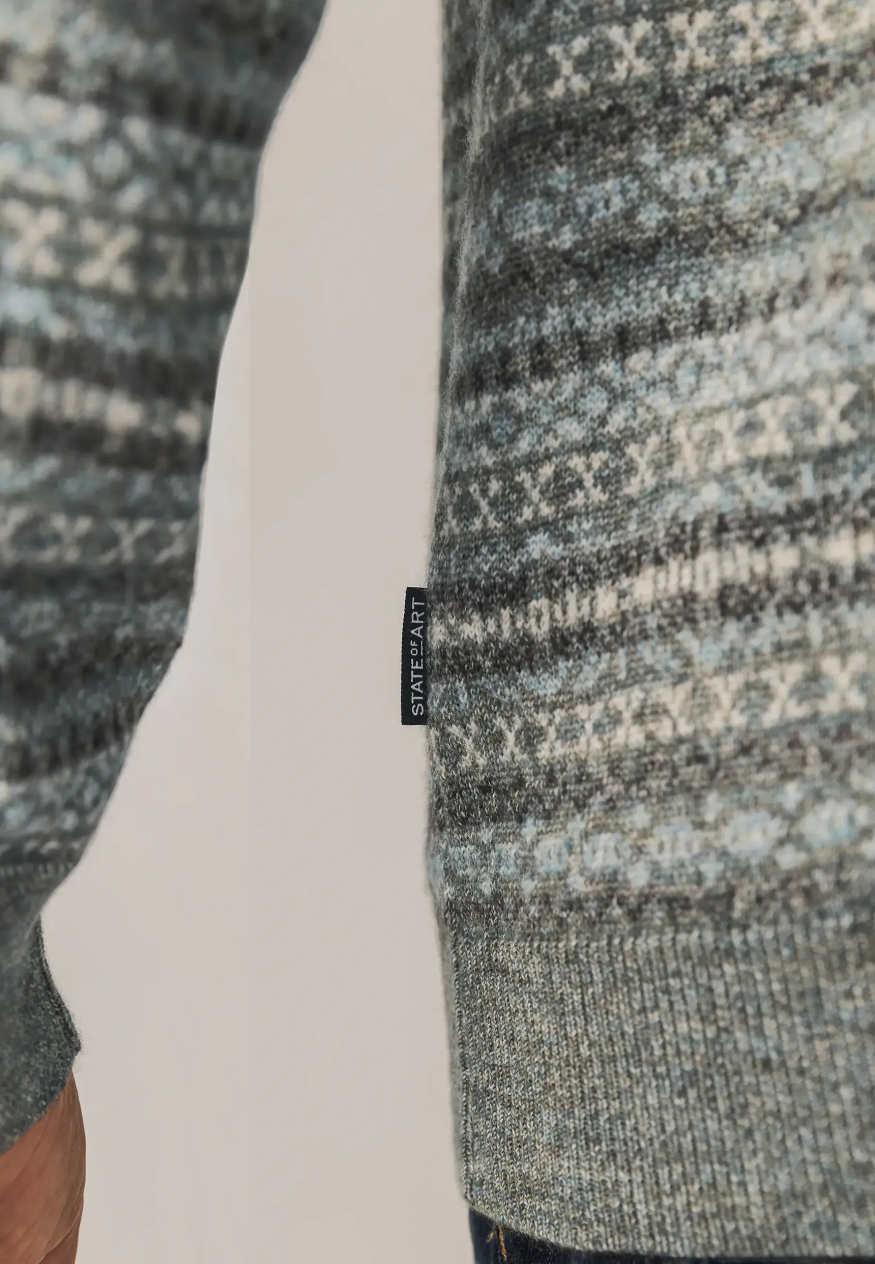 Jacquard trui met ronde hals