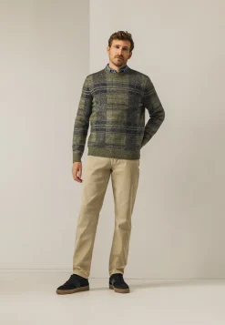 Jacquard trui met ruitpatroon