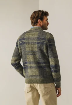 Jacquard trui met ruitpatroon