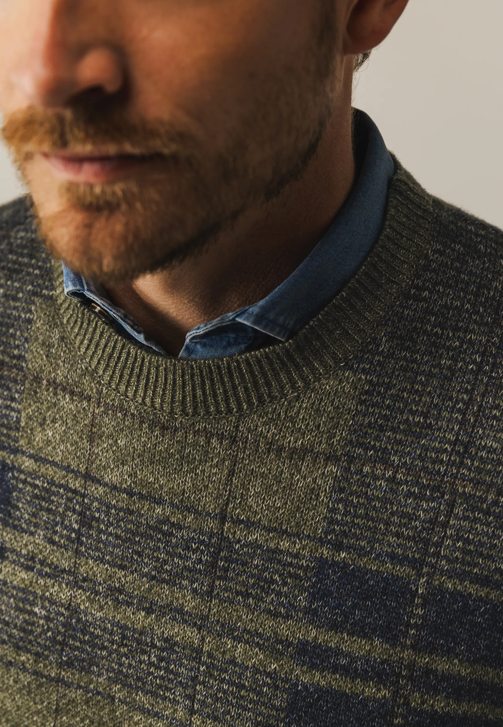 Jacquard trui met ruitpatroon