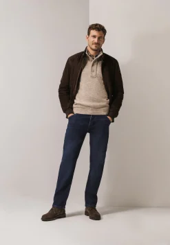Jas van geitensuède in regular fit