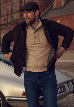 Jas van geitensuède in regular fit