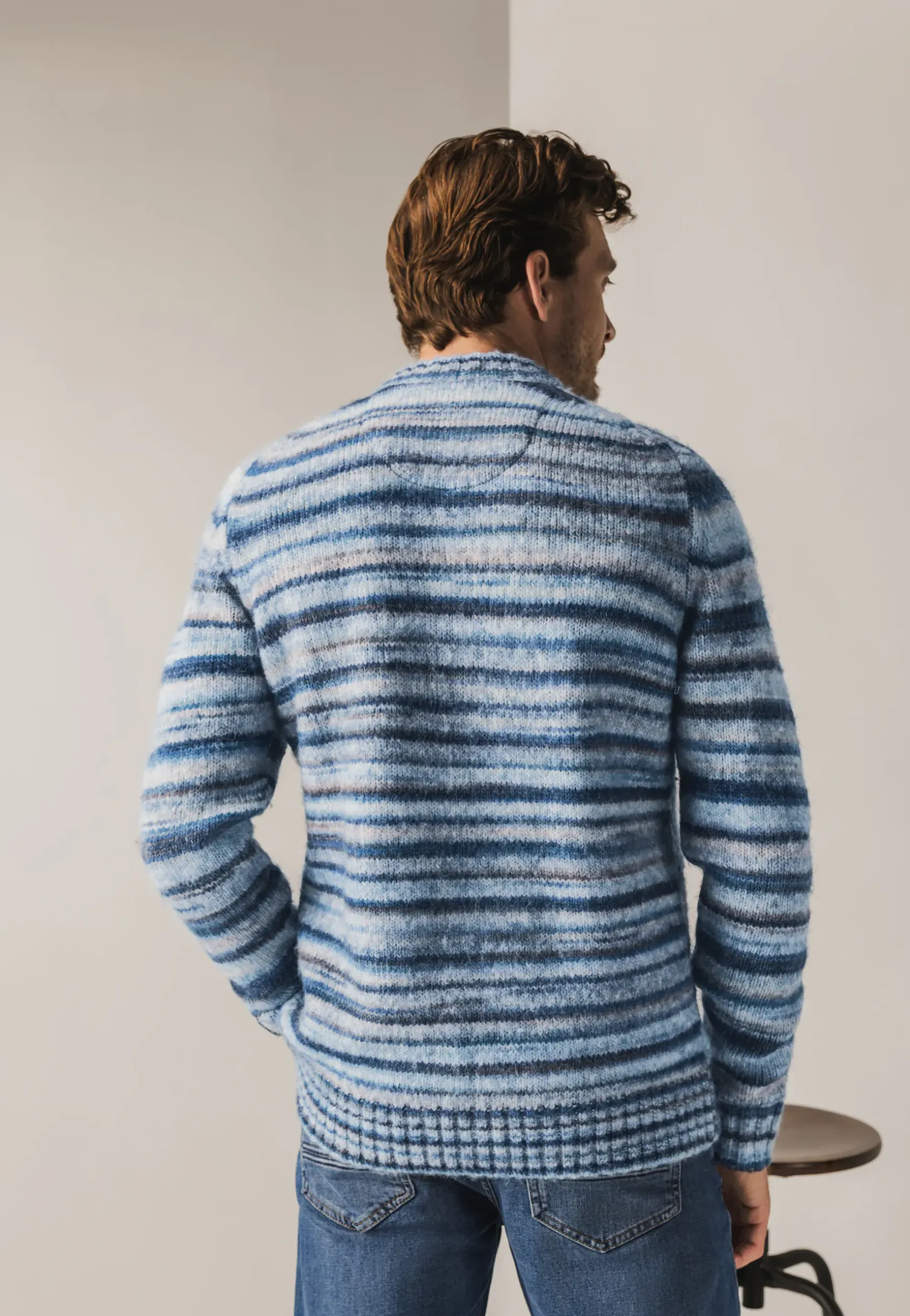 Multi-color trui met ronde hals