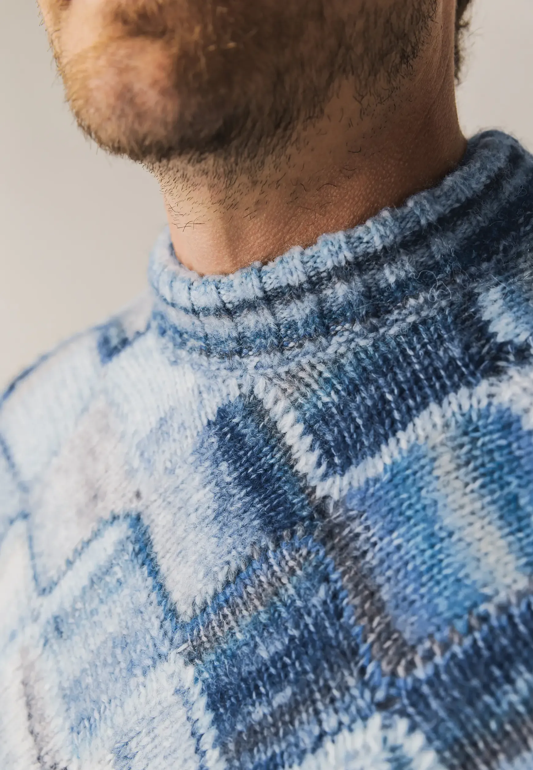 Multi-color trui met ronde hals