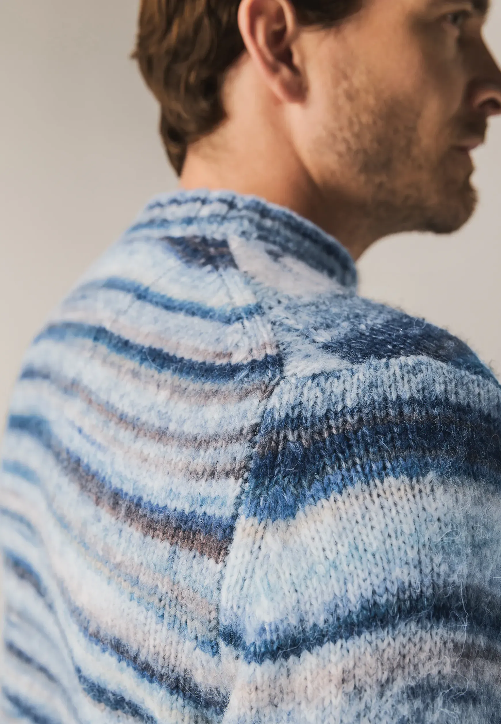 Multi-color trui met ronde hals