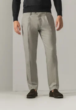NAVIGATOR chino in stretchstof met visgraatmotief