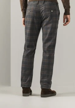 NAVIGATOR geruite chino in stretchstof