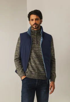Omkeerbare bodywarmer met hoge kraag
