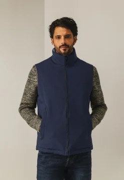 Omkeerbare bodywarmer met hoge kraag