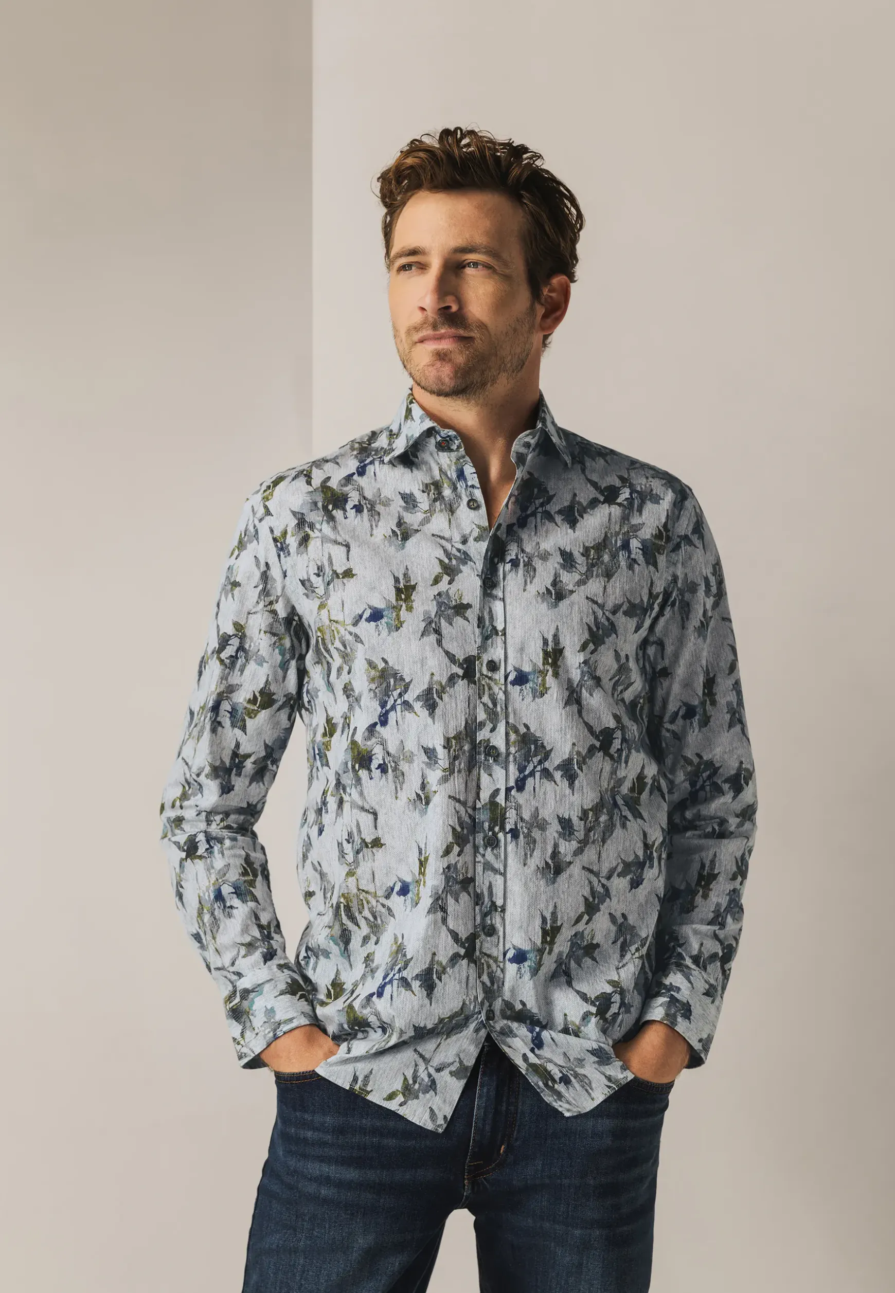 Overhemd met een botanische print