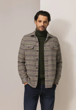 Overshirt met pied-de-poule dessin