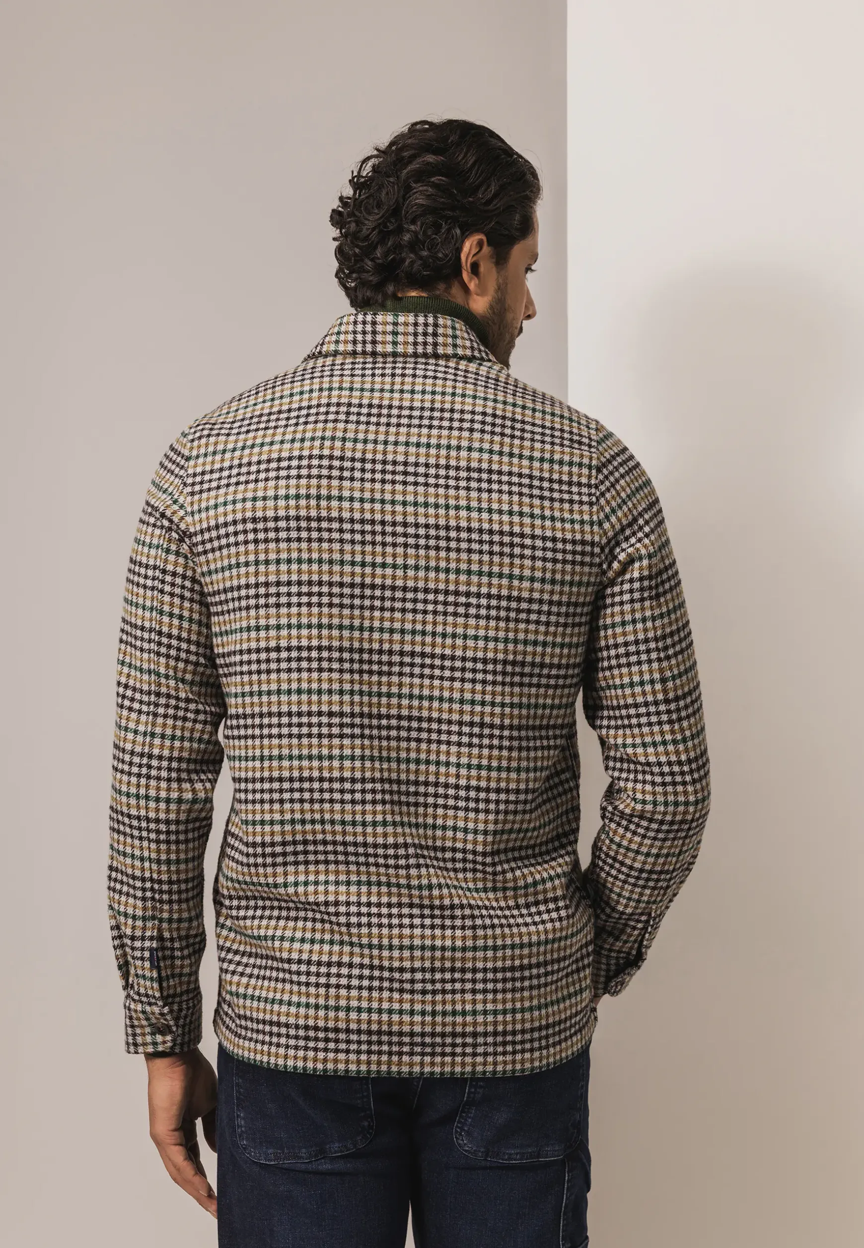Overshirt met pied-de-poule dessin