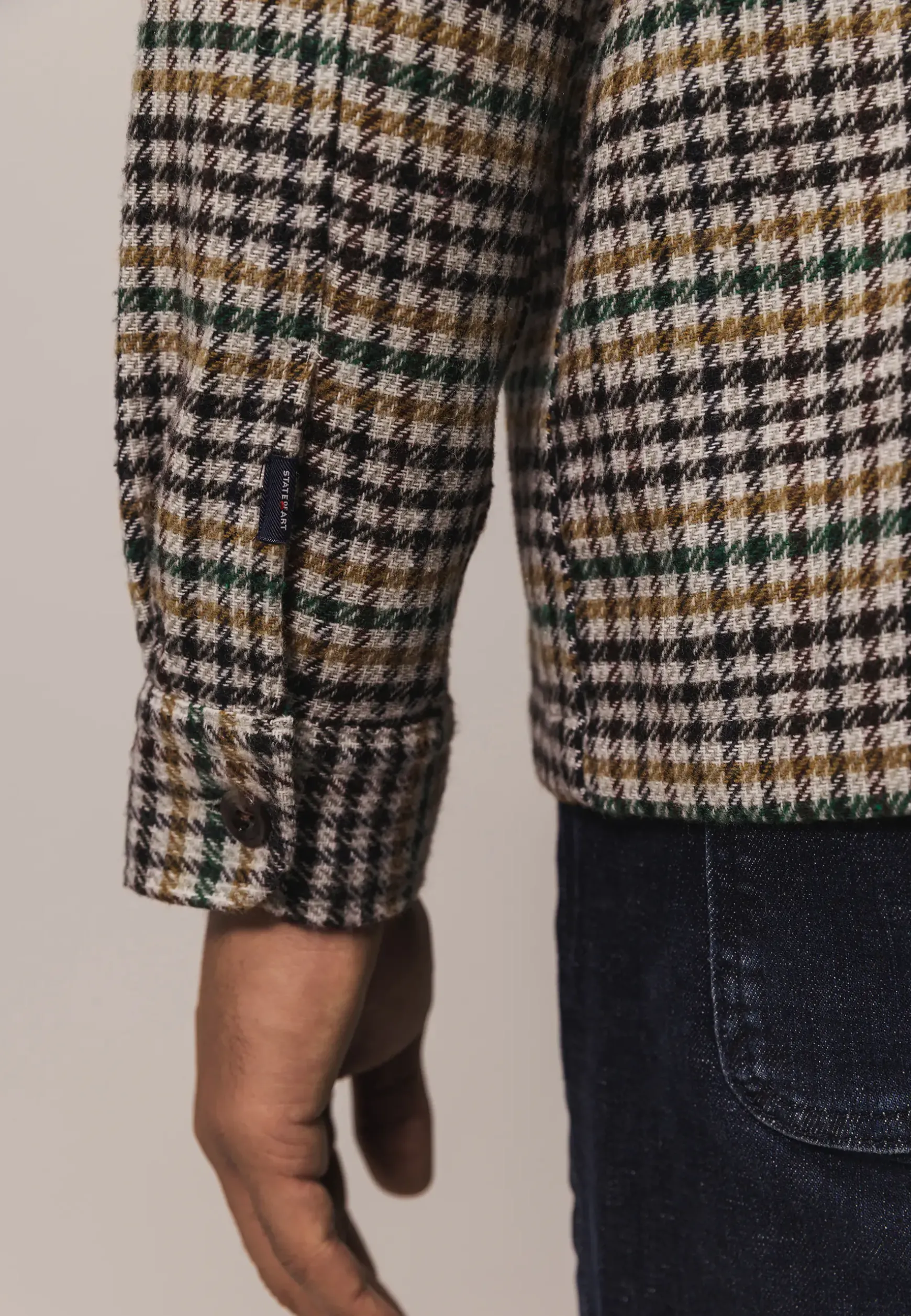 Overshirt met pied-de-poule dessin