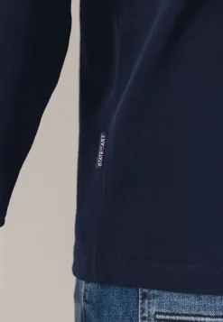 Polo met structuurgebreide kraag