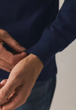 Polo met structuurgebreide kraag
