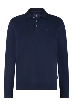 Polo met structuurgebreide kraag