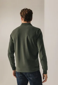 Polo met structuurgebreide kraag