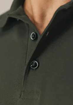 Polo met structuurgebreide kraag