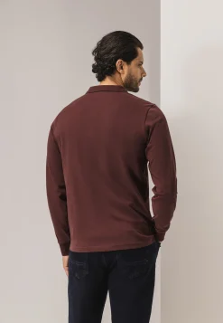 Polo met structuurgebreide kraag