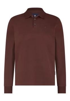 Polo met structuurgebreide kraag