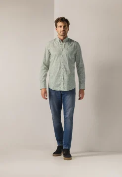Poplin overhemd met all-over print