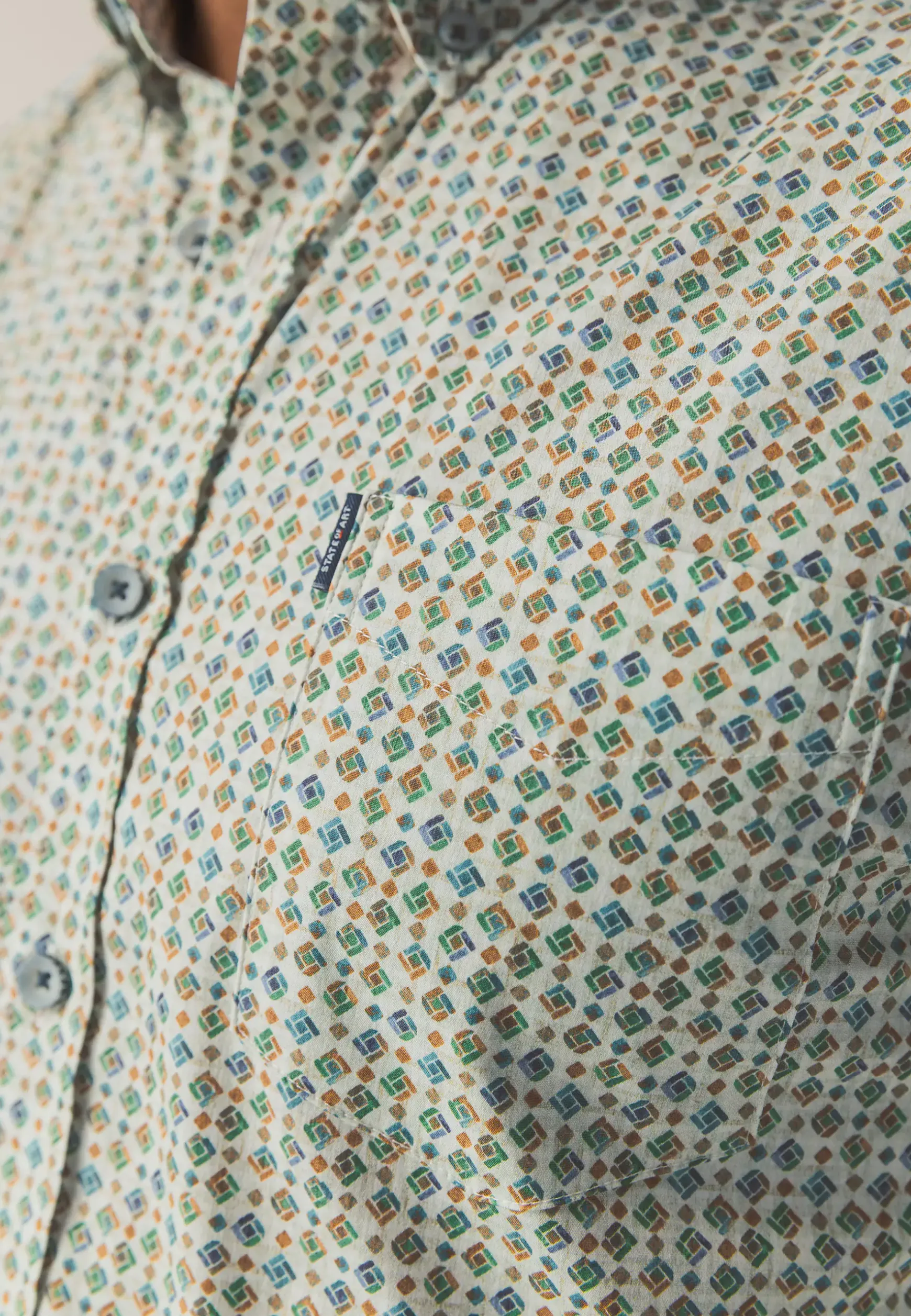 Poplin overhemd met all-over print